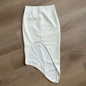 White Asymmetrical High-Low Skirt
